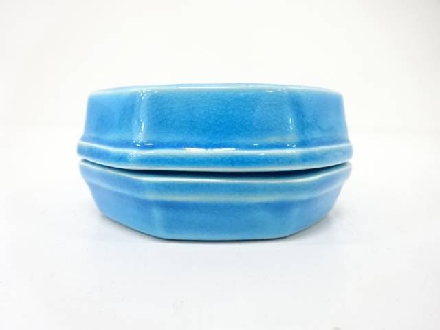  花山窯　木場紅園造　交趾　龍　香合